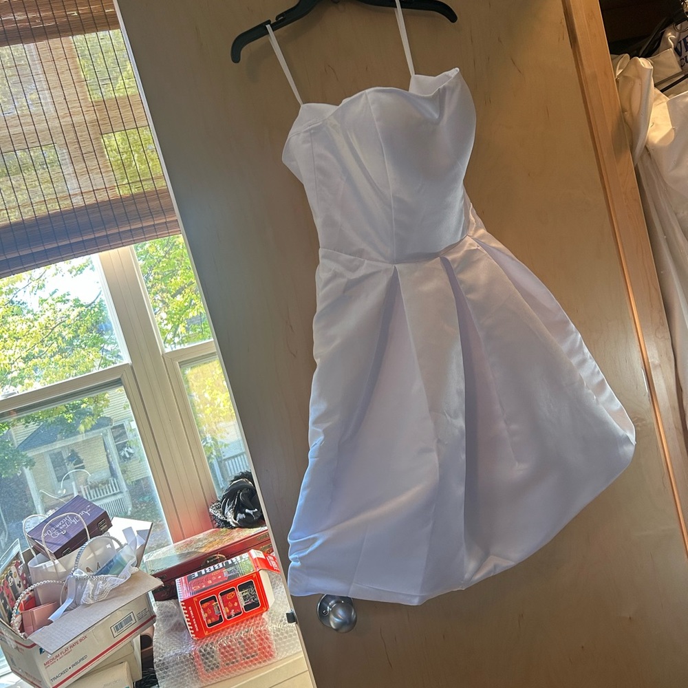 Strapless white dress